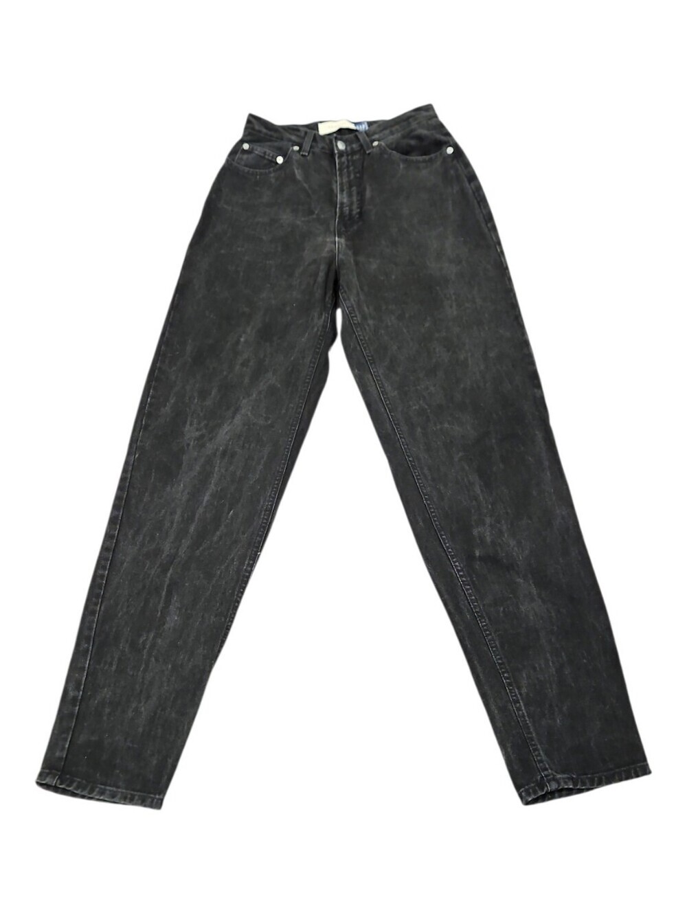 Gap 90s Reverse Fit Black Jeans Vintage High Rise 100% Cotton Womens 8 Long
